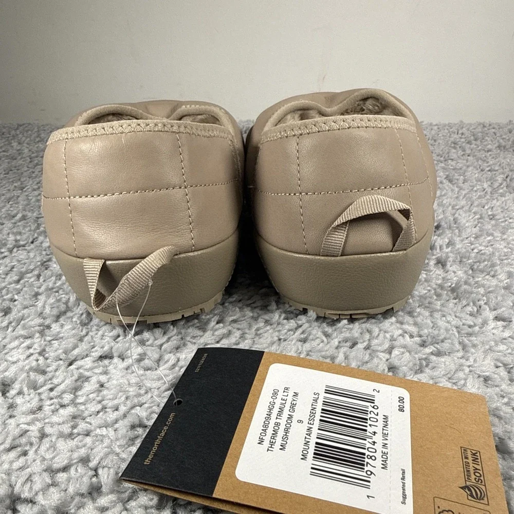 The North Face ThermoBall Traction Mule Leather Mushroom Grey Mens 9/Womens 11